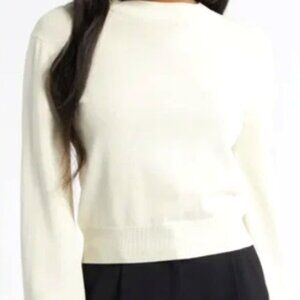 Solid and Striped Sofia Richie Grainge Long Sleeve Cream Top Size Large NWOT